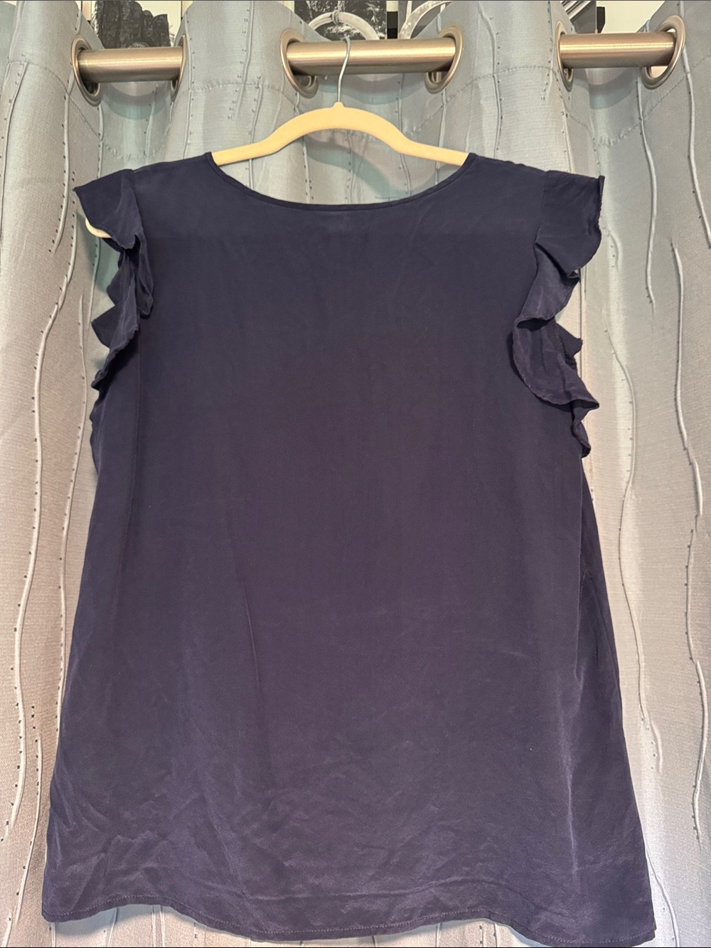J. Crew Navy Ruffle Sleeve Camisole